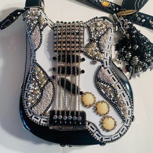 Glamour, Glitter and Rock-n-Roll Beaded Guitar Purse by MARY FRANCES